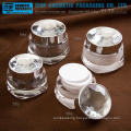 YJ-TA Series 30g 50g diamond acrylic cream jar cosmetic packaging jars